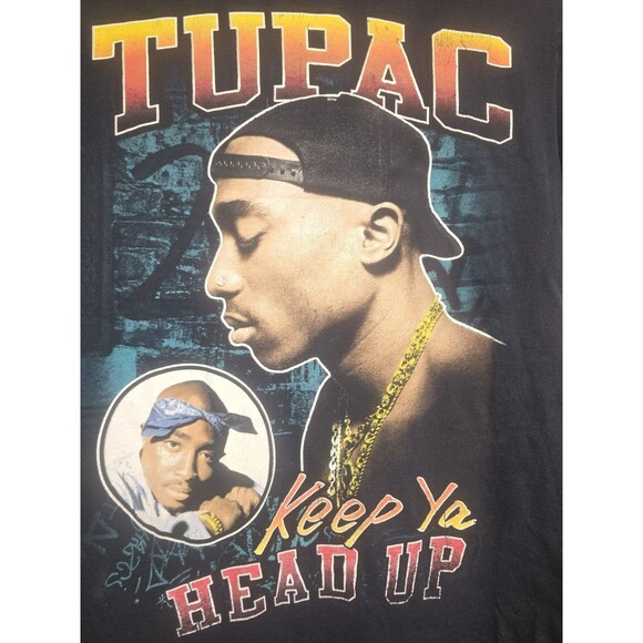 2Pac Tupac Keep Ya Head Up Graphic Tee Sz S Black Bravado 2020 Rap Hip Hop Shirt - Picture 3 of 12